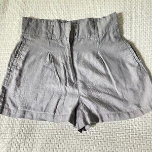 Artisan & NY 100% Linen Shorts Paperbag Waist Size 6